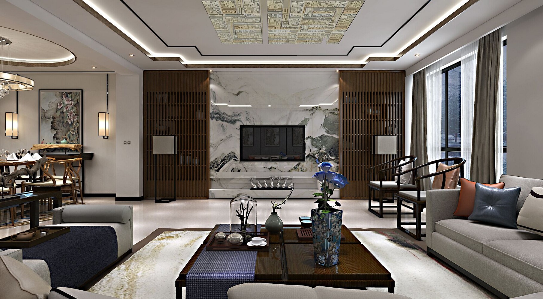 新中式客廳設(shè)計：傳統(tǒng)與時代的碰撞交織