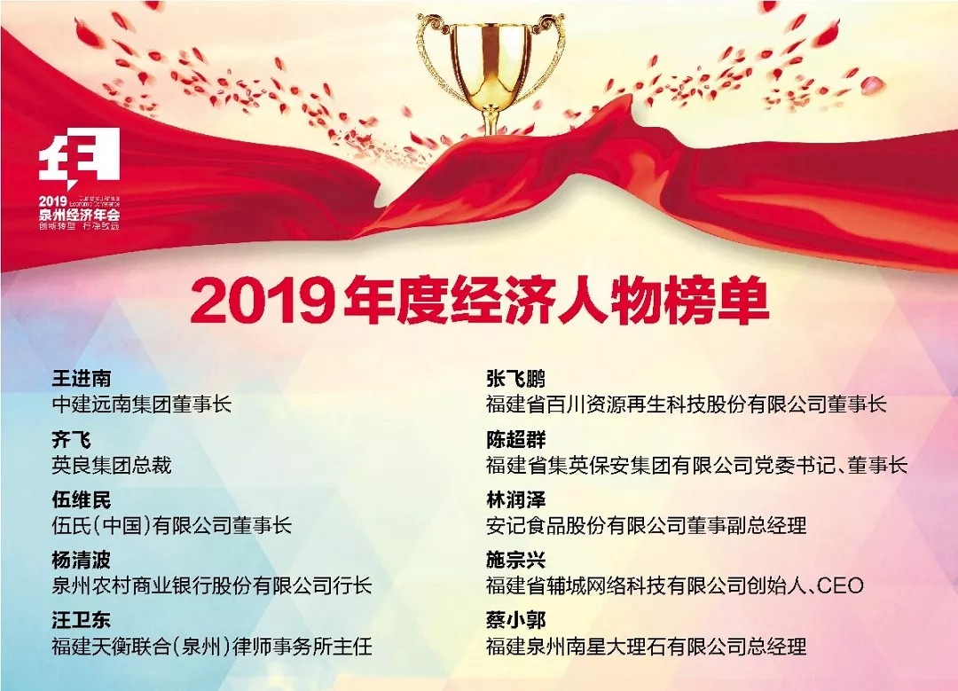 喜訊|英良集團(tuán)總裁齊飛，南星大理石蔡小郭榮獲“2019年度經(jīng)濟(jì)人物”稱號，眾多石企獲獎(jiǎng)！