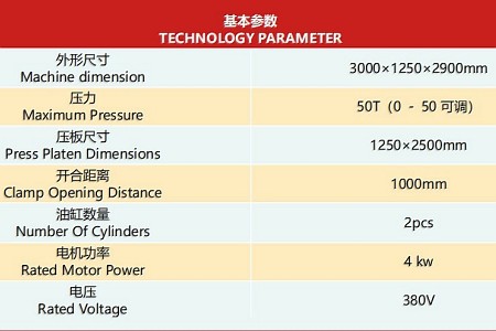 復合板壓力機 技術參數