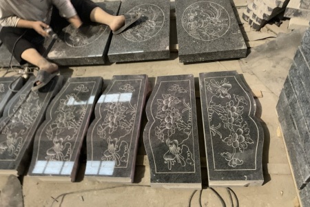 老礦654#芝麻黑影雕面板