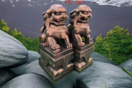 仿古石獅1米高