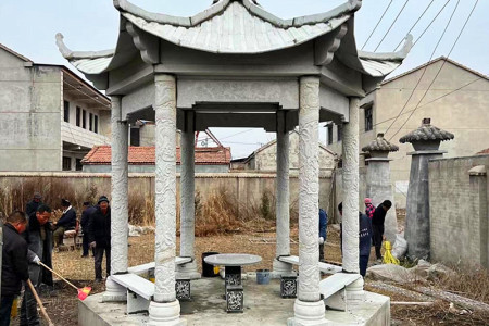 單層石涼亭