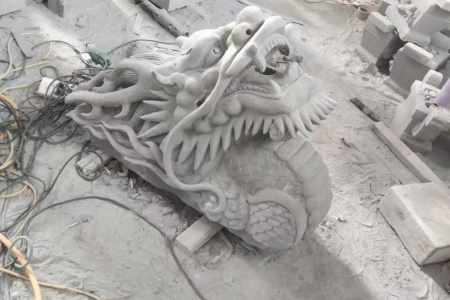 石雕龍頭噴水龍頭石雕擺件