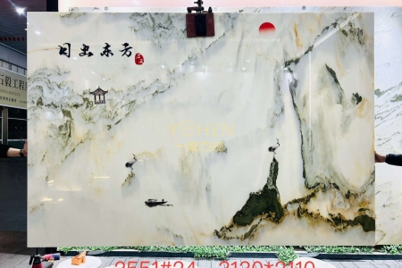 天然山水畫背景墻