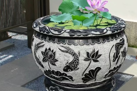 門海 石雕魚缸 青石仿古缸