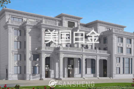 美國白金 整石傳承別墅定制4米整石方柱圓柱