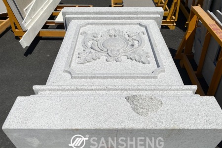美國白金 整石傳承別墅定制4米整石方柱圓柱
