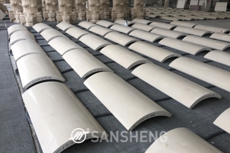 大理石圓柱羅馬柱弧形板雙弧板南斯拉夫白爵士白雅士白水晶白酒店大堂別墅整石外墻