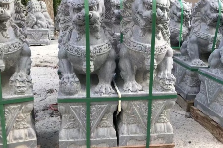 青石石獅子 花崗巖石獅子 漢白玉石獅子支持定制