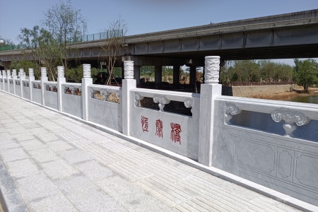石材欄桿 河道石欄桿 池塘石圍欄定制安裝13963761592