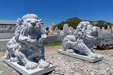 石獅子 青石花崗巖漢白玉石獅子雕刻加工支持定制??:13963761592