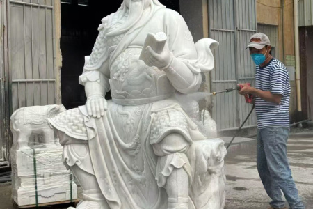 漢白玉關公雕刻